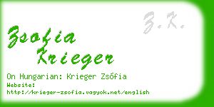 zsofia krieger business card