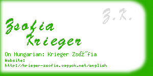 zsofia krieger business card